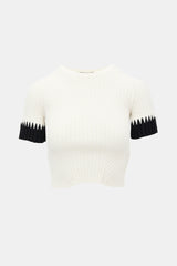 McQueen Rib Knit Cropped Top