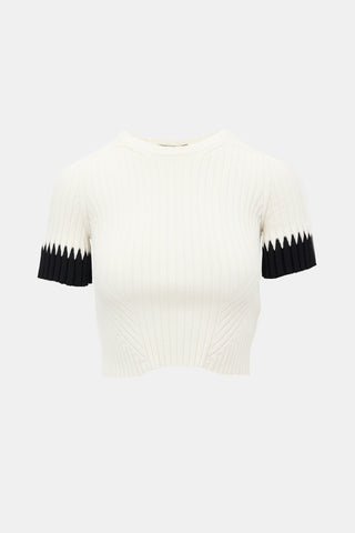 McQueen Rib Knit Cropped Top