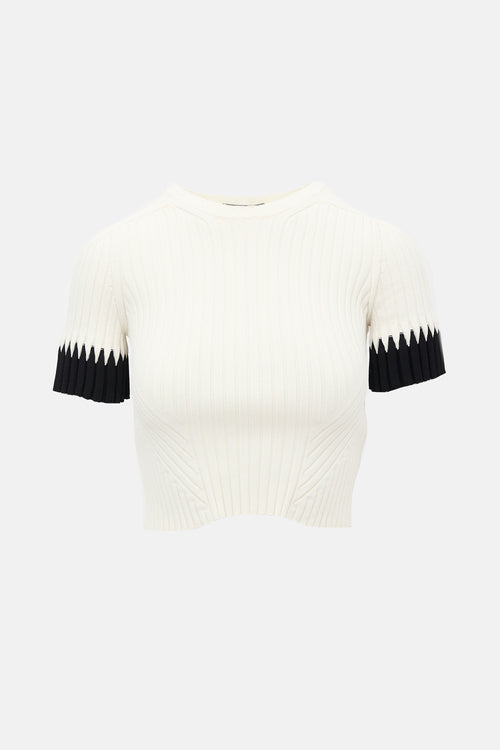 McQueen Rib Knit Cropped Top