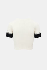 McQueen Rib Knit Cropped Top