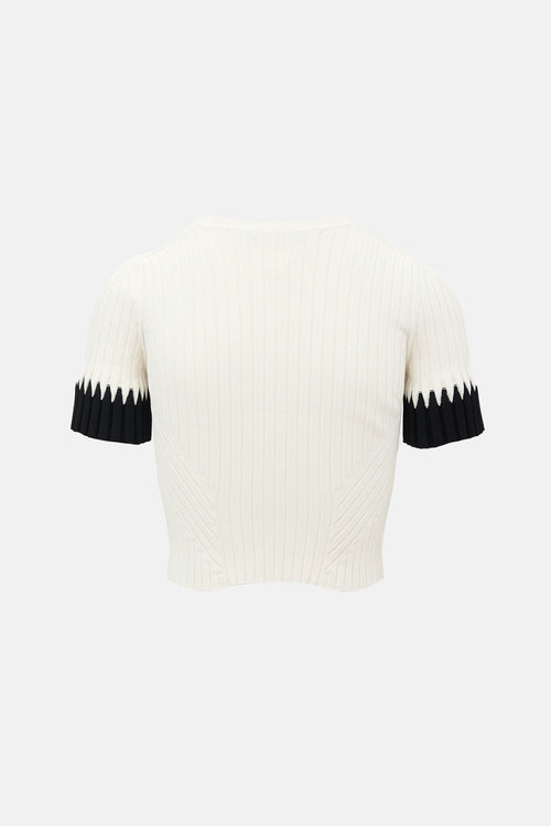 McQueen Rib Knit Cropped Top