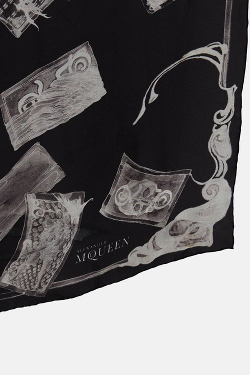 McQueen Silk Printed Scarf