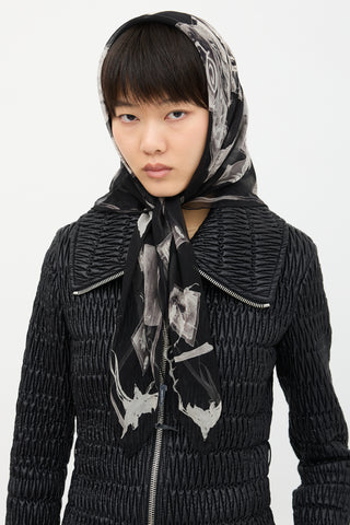 McQueen Silk Printed Scarf