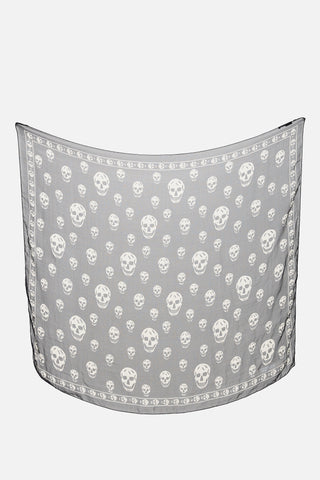 McQueen Silk Skull Print Scarf