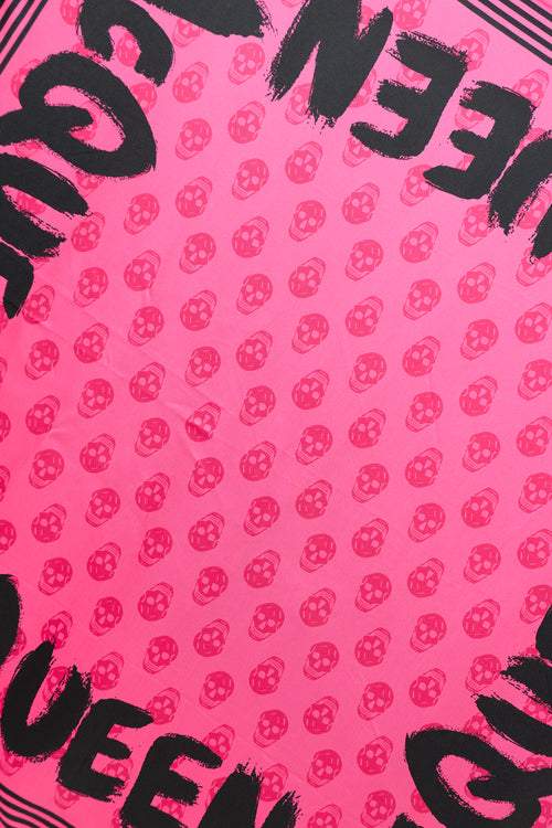McQueen Skull Graffiti Logo Scarf