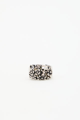 McQueen Skull & Flower Ring