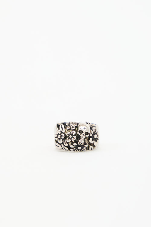 McQueen Skull & Flower Ring