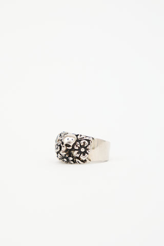 McQueen Skull & Flower Ring