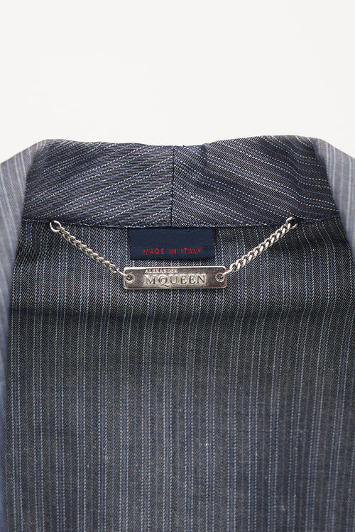 Alexander McQueen Single Breasted Pinstripe Blazer
