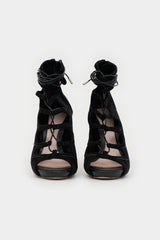 McQueen Suede Lace Up  Sandal