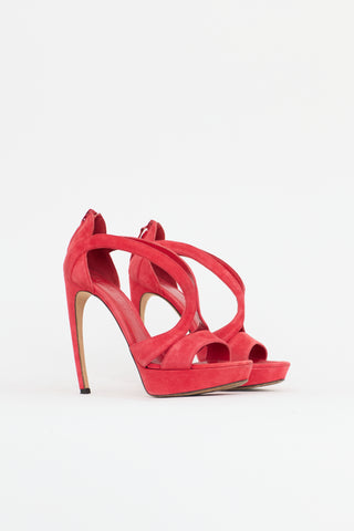 McQueen Suede Double Arch Sandal