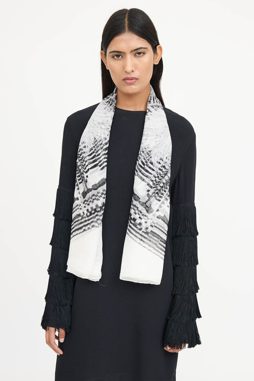 McQueenSheer Flower Print Scarf