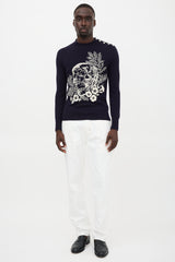 McQueen Wool Embroidered Sweater