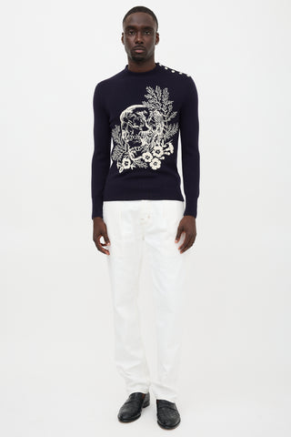 McQueen Wool Embroidered Sweater