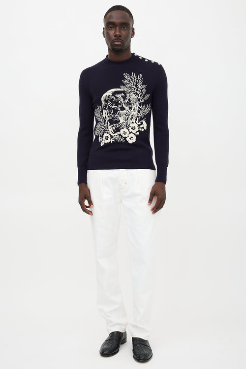 McQueen Wool Embroidered Sweater