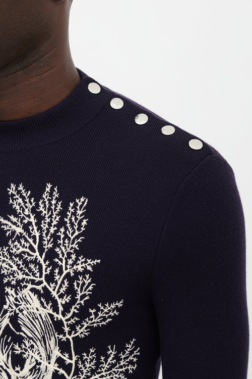 McQueen Wool Embroidered Sweater