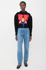 McQueen Wool Flower Intarsia Sweater