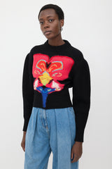 McQueen Wool Flower Intarsia Sweater