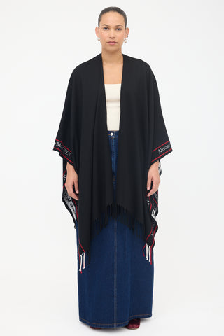 McQueen Wool Logo Shawl