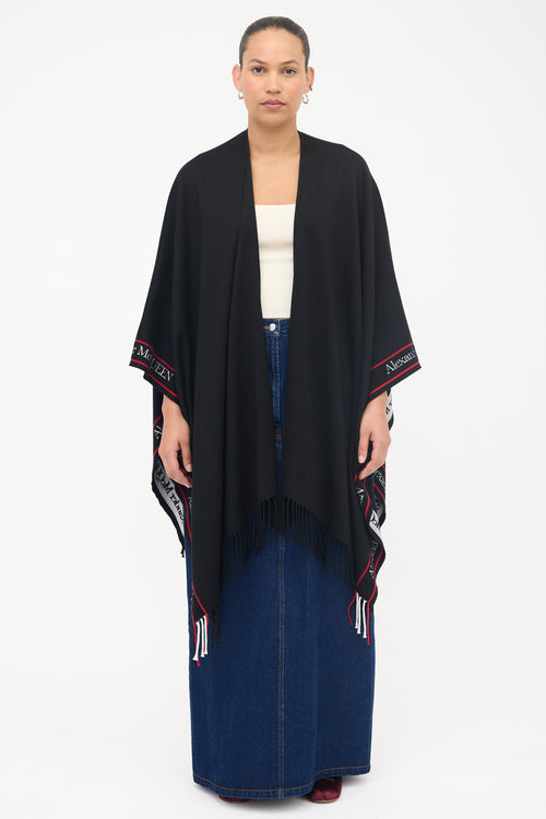 McQueen Wool Logo Shawl