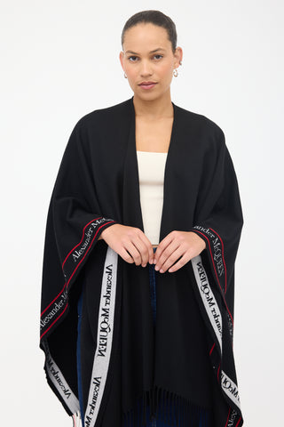 McQueen Wool Logo Shawl