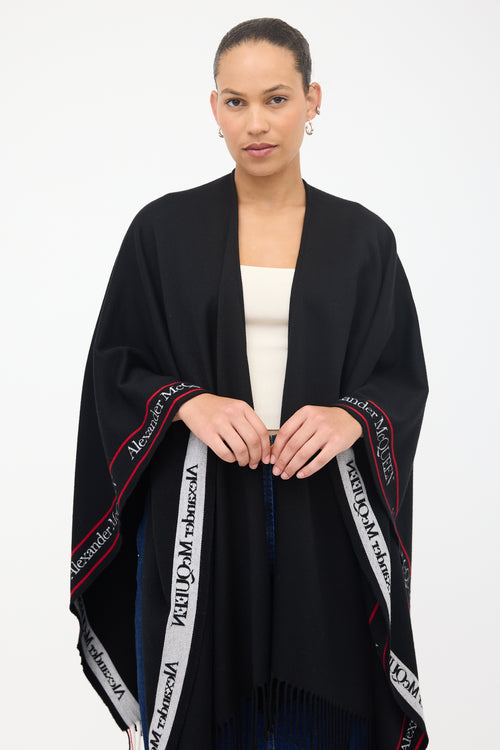 McQueen Wool Logo Shawl