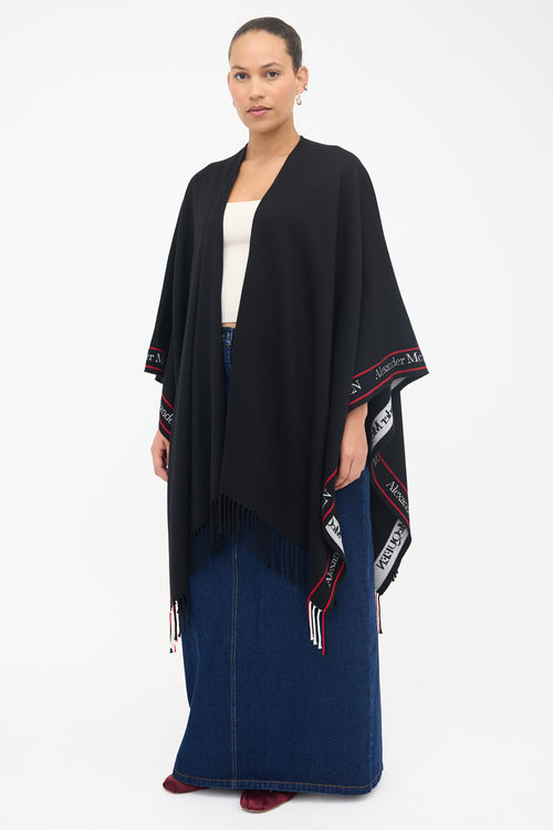 McQueen Wool Logo Shawl