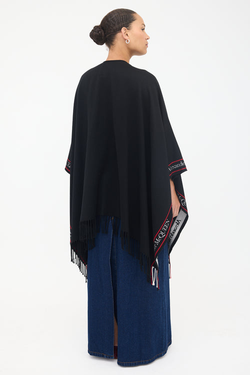 McQueen Wool Logo Shawl