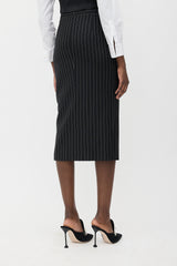 McQueen Wool Pinstripe Pencil Skirt