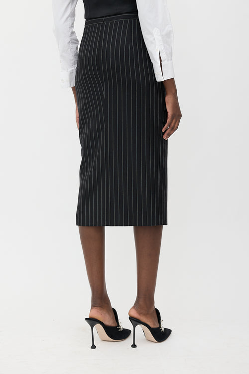 McQueen Wool Pinstripe Pencil Skirt