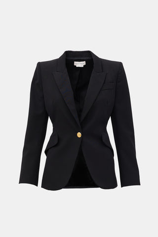 McQueen Wool Single Button Blazer