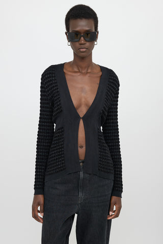 McQueen Textured Shimmer Cardigan