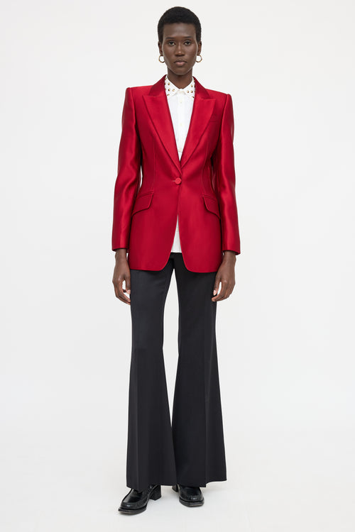 McQueen Silk Single Breasted Blazer