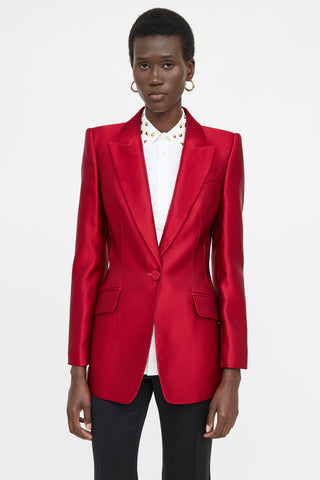 McQueen Silk Single Breasted Blazer
