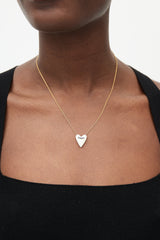 Mejuri Gold & White Heart Necklace