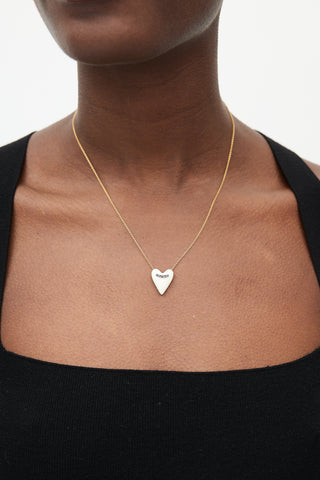 Mejuri Gold & White Heart Necklace
