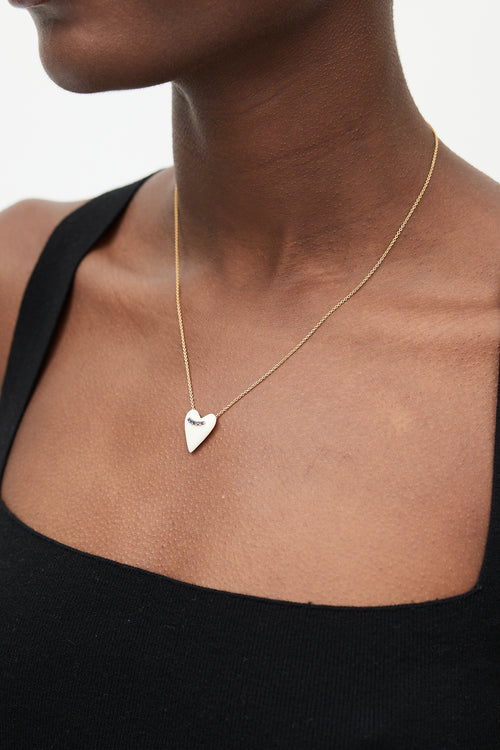 Mejuri Gold & White Heart Necklace