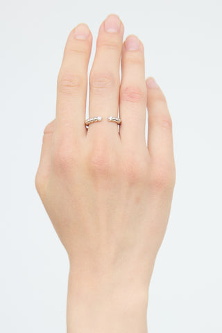 Mejuri 14K White Gold Bead Open Ring