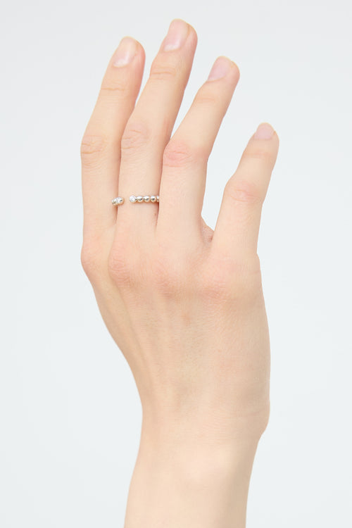 Mejuri 14K White Gold Bead Open Ring