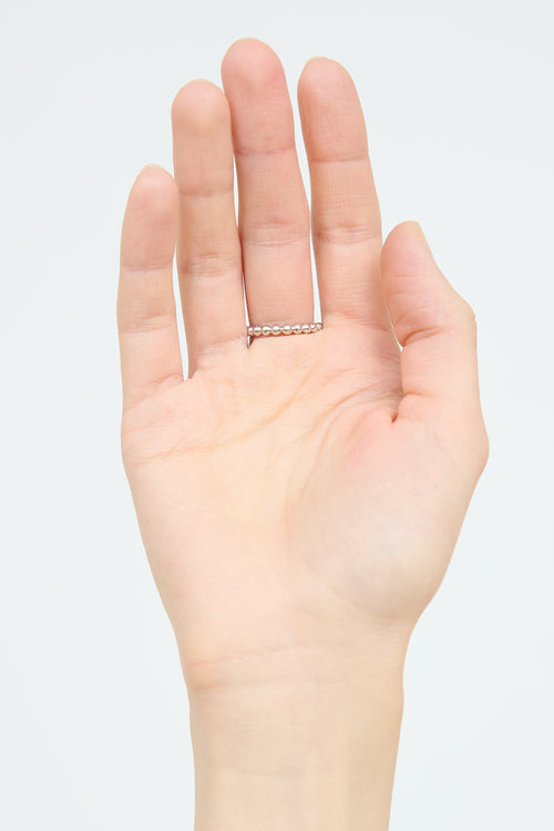 Mejuri 14K White Gold Bead Open Ring