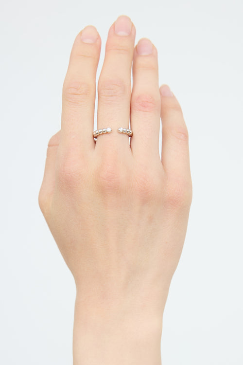 Mejuri 14K White Gold Bead Open Ring
