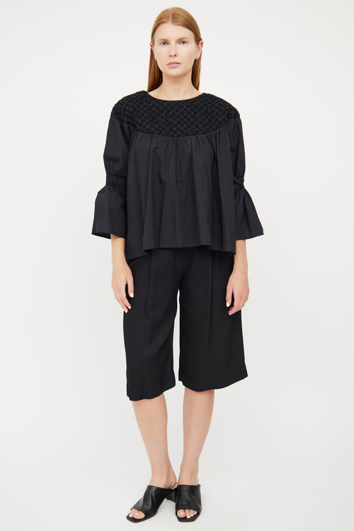 Merlette Black Cotton Embroidered Top