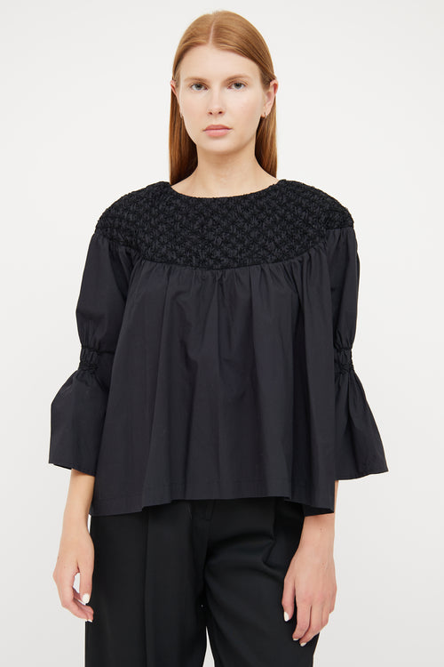 Merlette Black Cotton Embroidered Top