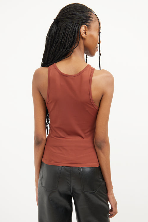 Miaou Brown Lace Up Top