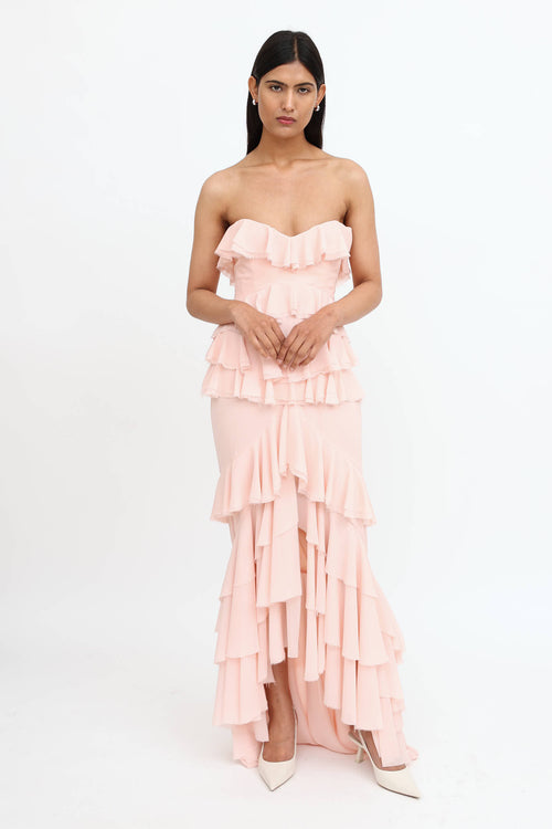 Michael Costello x Revolve pink maxi dress