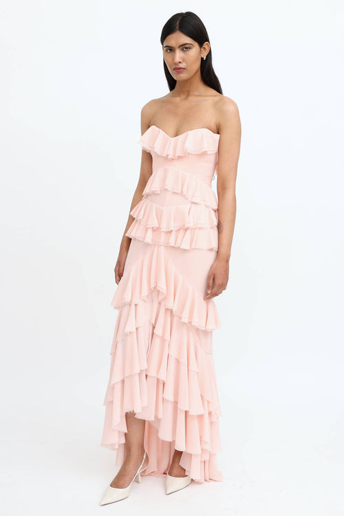 Michael Costello x Revolve pink maxi dress
