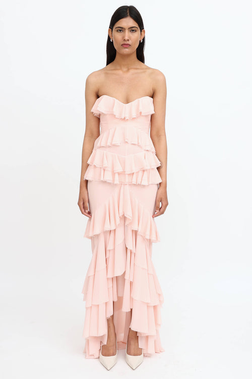 Michael Costello x Revolve pink maxi dress