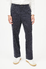 Michael Kors Navy & White Stitch Pinstripe Trouser