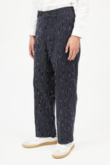 Michael Kors Navy & White Stitch Pinstripe Trouser