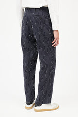 Michael Kors Navy & White Stitch Pinstripe Trouser
